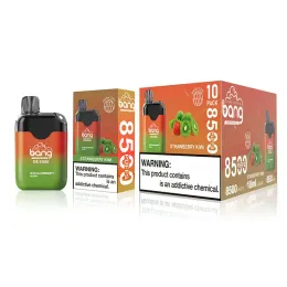 정통 BANG DE8500 충전식 일회용 vape 펜 박스 메쉬 코일 8500 퍼프 e 담배 550mAh 배터리 18ml Prefilled