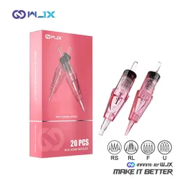 Tattoo Needles 20pcs WJX Cartridge Needles RL RS U F 0.16mm-0.4mm Sterilized For Permanent Makeup Machine Tattoo Cartridge Needles Supplies 231012