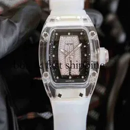 Часы Полностью хрустальные Milles Автоматические дизайнерские часы Barrel Wri Case Richa Механические часы Механика Aaaa Rm07-02 Rm007598