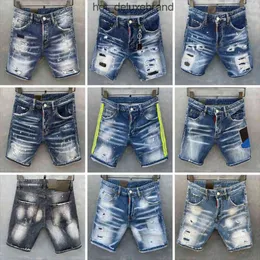 jeans mens short straight holes tight denim pants casual Night club blue Cotton summer italy style zkR aEc dsquare d2 dsqs A9WD XG2R