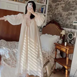 Kvinnors sömnkläder kvinna vårens hösten söt pyjamas kvinnliga rufsar ärm ärm spets manschett sömndress mjuk bekväm kausal loungewear hime press