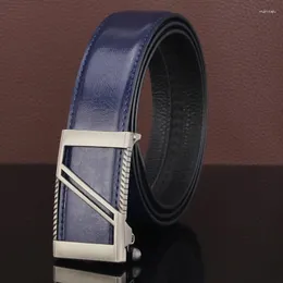Cintos de alta qualidade fivela automática jovens designer luxo marca casual couro genuíno estilo ocidental roupas ceinture homme