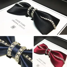 Bow Ties Good Fashion Formal Commercial Flash Wedding Groom Man Suit Black Burgogne Navy Blue Men's Bow Tie 231013