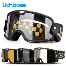 Уличные очки SOMAN Ретро-очки для мужчин и женщин Мотоциклетные очки для мотокросса на улице, внедорожный скоростной спуск, четырехсезонные очки для силового спорта 231012