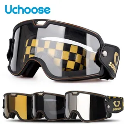 Utomhus Eyewear Soman Retro Goggle Men Kvinnor Motorcykel utanför ridning Motocross Off Road Downhill Four Season Powersport Goggles 231012