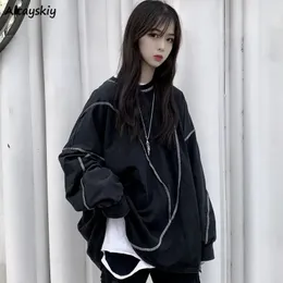 Women's Jackets No Hat Hoodies Harajuku BF Style Black Hip-hop Chic Teens Sweatshirts Autumn Trendy All-match Daily Simple Womens Streetwear 231012