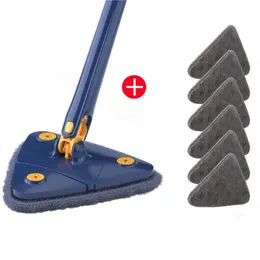 Mops Multifunction Triangle Squeeze Mop 360° Rotatable Adjustable Floor Cleaning 130CM Home Windows Tools 231013