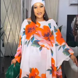 Casual Kleider 2023 Muslim Robe Frauen Gedruckt Chiffon Turban Strickjacke Lose Große Größe Hosen Nahen Osten Zweiteiliger Anzug Afrikanische 8624#