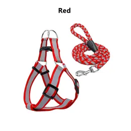 New Large Reflective Small Dogs Collar Harness Leash Harnais Pour Chien Pettorina Nylon Pitbull Pet Cat Puppy Accessories Supplies