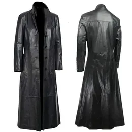 Herrläder faux läder pu läder kappa män jacka vår höst vinter topp slim koreanska streetwear gothic moto cyklist punk outwear abrigos mujer invierno 231012