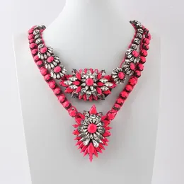 Choker Colorful Fashion Rope Necklaces Collar Shourouk Statement Necklace & Pendant Fower Women 325