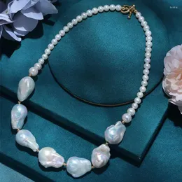 Choker Vintage Chunky Statement Natural Baroque Pearl Necklace For Women Jewelry Runway Party Trendy Boho INS