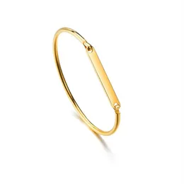 Bangle Aangepaste Naam ID Armband Armbanden Mode Gouden Kleur Roestvrij Stalen Manchet Armbanden Voor Vrouwen Sieraden Armbanden 20212576