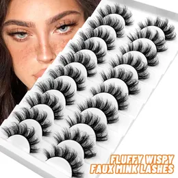 False Eyelashes GROINNEYA 510 Pairs 3D Faux Mink Lashes Fluffy Soft Wispy Natural long Curly lashes wholesale 231012