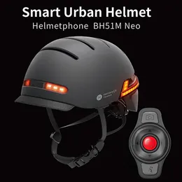 Hełmy rowerowe Livall 2023 BH51M Smart Bike Helmet z Auto Mether LED Bluetooth SOS Alert MTB Motorcycle Rower Scooter 231012