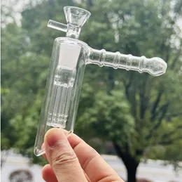 Glass Oil Burner Hookahs Hammer 6 Arm Perc Glass Percolator Bubbler Handle Water Pipe Smoking Pipes Dab Rig Shisha Accessories