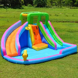 Utomhusuppblåsbar lekplats Castle Water Slide Park för barn Barn Park Toys Playhouse med Blower Jumper för barn inomhus utomhus lek roliga födelsedag små presenter