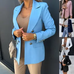 Damenanzüge Frühling Herbst Jacke Jacken für Frauen Mode Elegant Plus Size Langarm Zweireiher Mantel Blazer