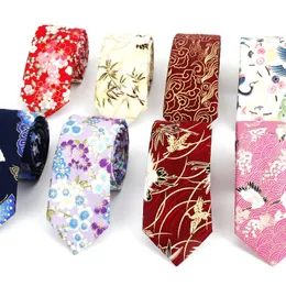 Laços florais gravatas marca para homens terno causal gravata de algodão 6cm largura gravata moda masculina impresso laço pescoço gravatas casamento corbata gravatas 231012