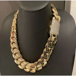 Hip Hop Jewelry Men Thick Miami Cuban Necklace 28mm 24" 1kilo Gram 14k Gold Plated Plain Style 999 Silver Cuban Chain