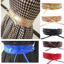 Belts Women Belt For Dress Leather Bowknot Wide Simple Wrap Waistband Coat Corset Designer Cummerbunds Waistbelt
