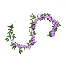 Dekorativa blommor El Party Garland Home Wedding Decor String inomhus utomhus trädgård konstgjord blommor vinrankan falska wisteria kontor vägg hängande