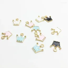 Pendant Necklaces 30pcs/pack 11 12mm Gold Color Tone Charm Pendants Alloy Metal Enamel Charms For DIY Jewelry Making