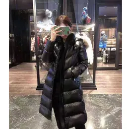m Qi Mengkou Down Jacket Medium Length Women's Oversized Fox Fur Collar Waistband Thickened Waist Slimming and Warm