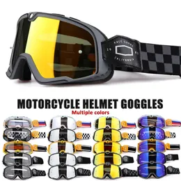 Outdoor Eyewear Retro Motorcycle Goggles Ski Glasses Sunglasses ATV Non slip Belt AntiUV Cafe Racer Chopper Cycling Racing 231012