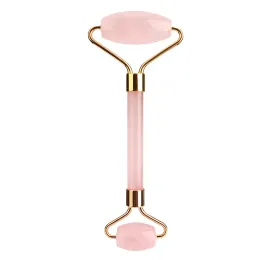 Natural rosa quartzo massagem facial pedra de cristal corpo jade massageador derma rolo cuidados com a pele ferramenta beleza zz