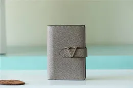 Klasyczny projektant prawdziwy skórzany wzór lichee 4-kolorowy krótki portfel mężczyzn i kobiet z pudełkiem M81561
