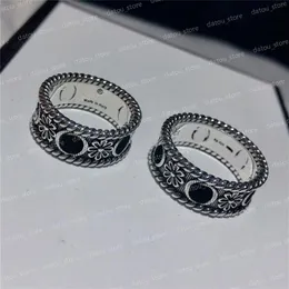 925 Sterling Silver Mens Luxurys Designers Designers Designer Pierścienie Pierścienie dla kobiet Para Miłość Pierścień Mężczyzn G Czaszek Hip Hop Stree233p