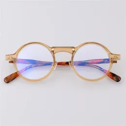Sunglasses Frames Acetate Yellow Round Men Glasses Eyeglass Women Prescription Eye For Bijziendheid Bril Heren