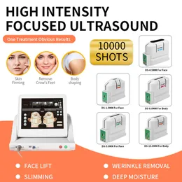 Ultraljud HIFU Machine Face Lyfting Skin åtdragning Skönhetsutrustning rynka borttagning 10000 skott högintensiv fokuserad ultraljud med 5 patroner322