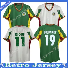 2002 Senegal Retro Jerseys Diouf Bouba Diop Football Shirt H.Camara Kh.Fadiga Soccer Jersey Diao Classic Maillot de Uniforms