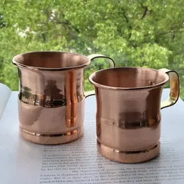 Mugs Pure Copper Cup Mug Moscow Mule Milk Beer Cups Handcrafted Drinkware Tableware 231013