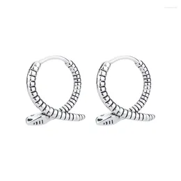 Hoop Earrings Punk Snake Design Cruel Hoopes Minimalist Style Stainless Steel Jewelry Creative Gift For Male Women Girls