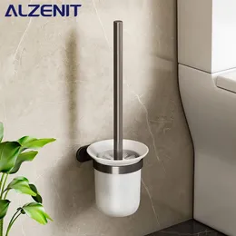 Toalettborstar Hållare Gun Grey Aluminium toalettborsthållare Set perforerad väggmonterad toalettrengöring med konsolt badrumstillbehör 231013