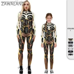 Traje de tema zawaland halloween punk esqueleto 3d impressão digital cosplay pai-filho vêm bodysuit elástico macacão zentai de macacão t231013