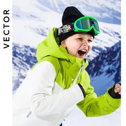Kayak Goggles Vector Çocukların Açık Gözlükleri Anti Sis Çift Katman TPU Kayak Goggles rüzgar geçirmez Dağcılık Aynaları 231012
