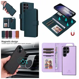 S24 2in1 Removable Detachable Leather Wallet Cases For Samsung S23 FE S22 Ultra Plus A15 A05S A05 M14 A54 A34 A24 A14 A04E A73 A53 A33 Magnet Card Holder Flip Cover Pouch