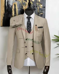 Ternos masculinos Thorndike 24 cores (jaqueta colete calças) alta qualidade Khiki Formal Business Mens terno de três peças noivo vestido de casamento sólido