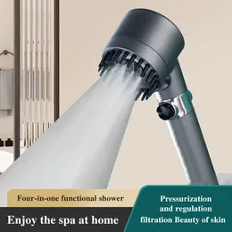욕실 샤워 헤드 고압 샤워 헤드 휴대용 샤워 펌프 조절 가능한 가압 샤워 헤드 다기능 욕실 액세서리 231013
