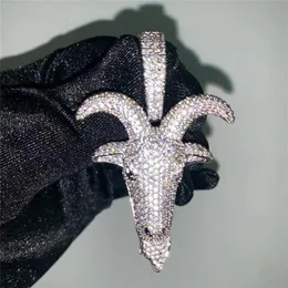 New Arrived Micro-inlaid Zircon Goat Head Pendant Necklace Iced Out Full Zircon Mens Hip Hop Jewelry Gift266k