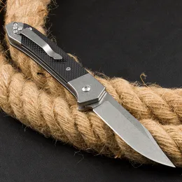 Kampanj BK1094 Auto Tactical Folding Knife 440A Stone Wash Blade Steel med G10 Handle Outdoor Survival EDC Pocket Knives