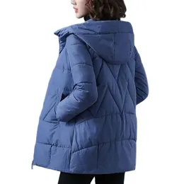 Parka da donna in piumino invernale da donna Parka caldo femminile Cappotto addensato in cotone imbottito lungo con cappuccio Capispalla casual allentato da donna Parka da neve 231012