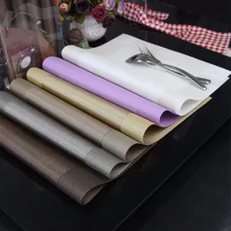 Placemats lavável em PVC para mesa de jantar, resistente ao calor, tecido de vinil, para mesa de cozinha, 7 cores, Pnrki