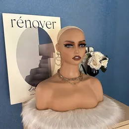 USA Warehouse Free Ship Female Mannequins Head New Make Up Model Head Hair Displayer för Wig Hat Scarf