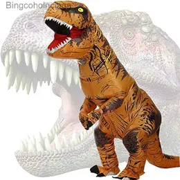 テーマコスチュームチャイルドアダルトユニセックスIatable Dinosaur Tyrannosaurus Rex Cosplay Come Kids Kindergarden Performance Halloween Carnivall231013