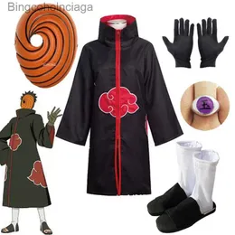 Tema kostym anime akatsuki obito cosplay come för pojkar obito mask karneval halloween komma barn vuxen lämplig höjd 135 cm-185cml231013